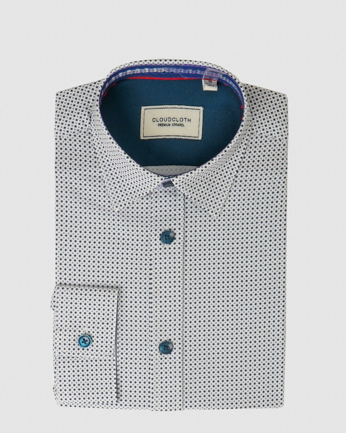 Boys 4-Way Stretch Long Sleeve Shirt With Circle Print