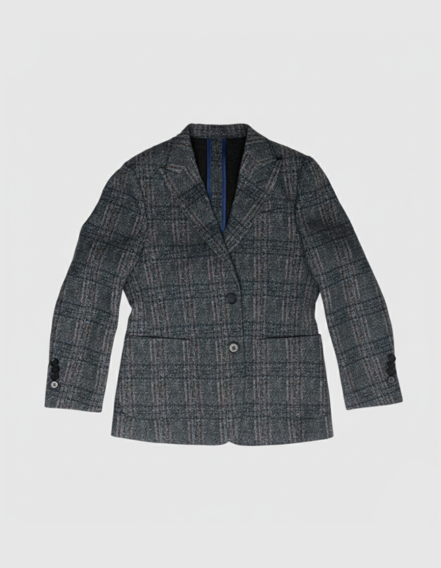 BL2732 - Boy's Plaid Textured Blazer - Multiple Colors Available