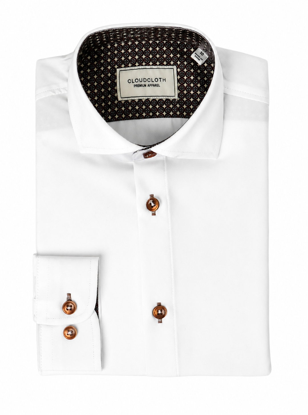 Men's 4 Way Stretch Contrast Shirt -Brown Contrast