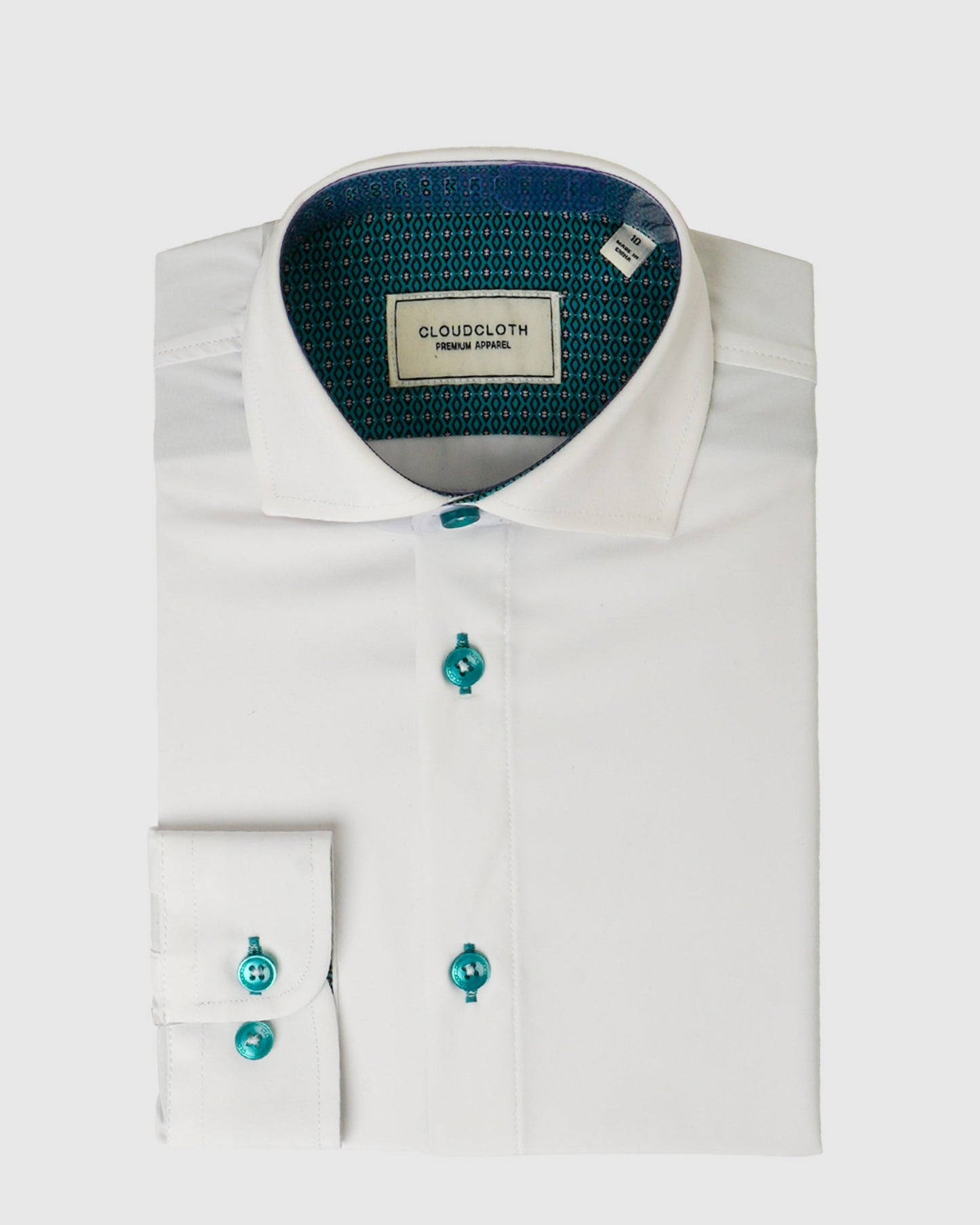 Boys 4-Way Stretch Shirt with Contrast In Green