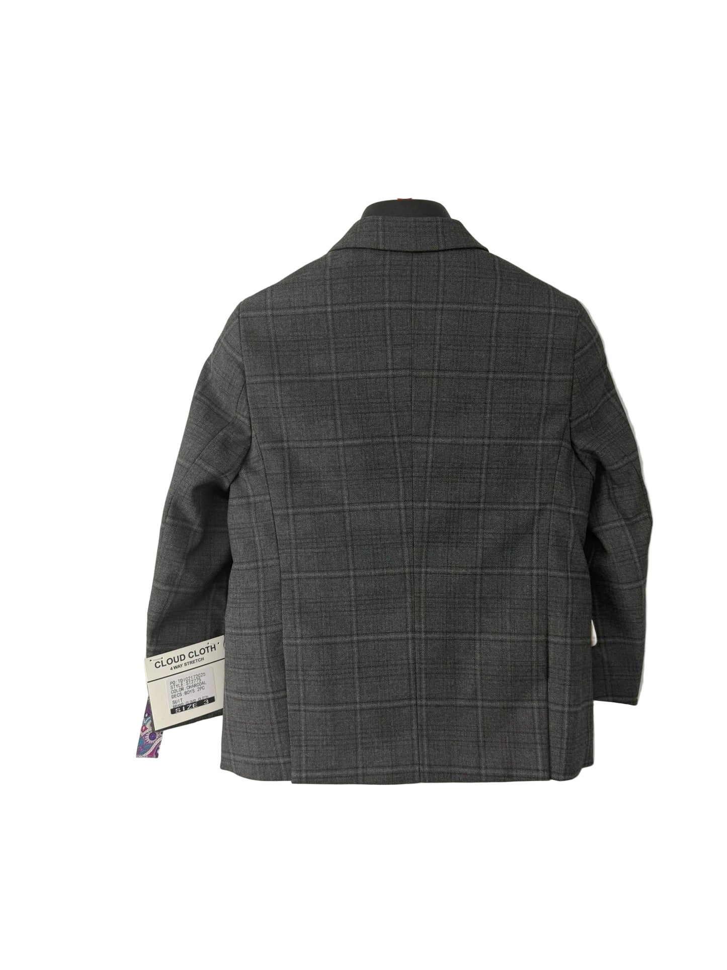 Classic Plaid Boys Suit with Satin Liner