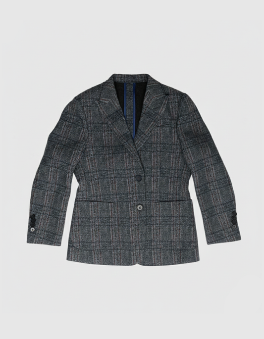 BL2732 - Boy's Plaid Textured Blazer - Multiple Colors Available