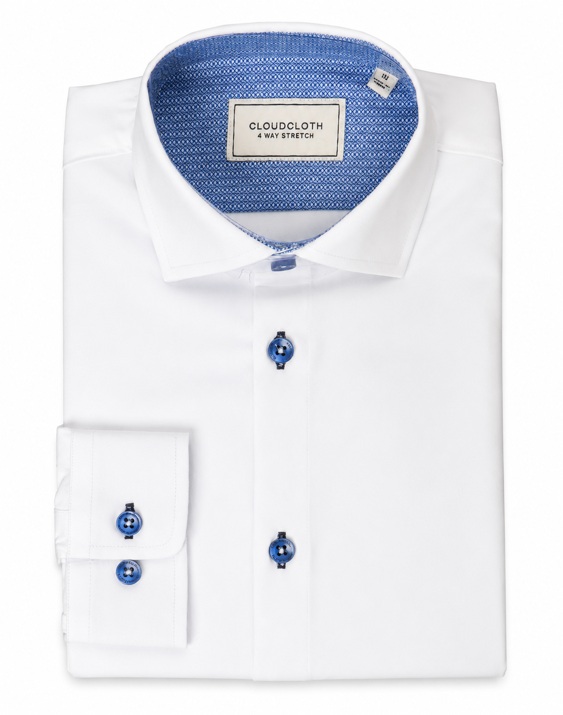 Men's 4 Way Stretch Contrast Shirt - Navy Contrast