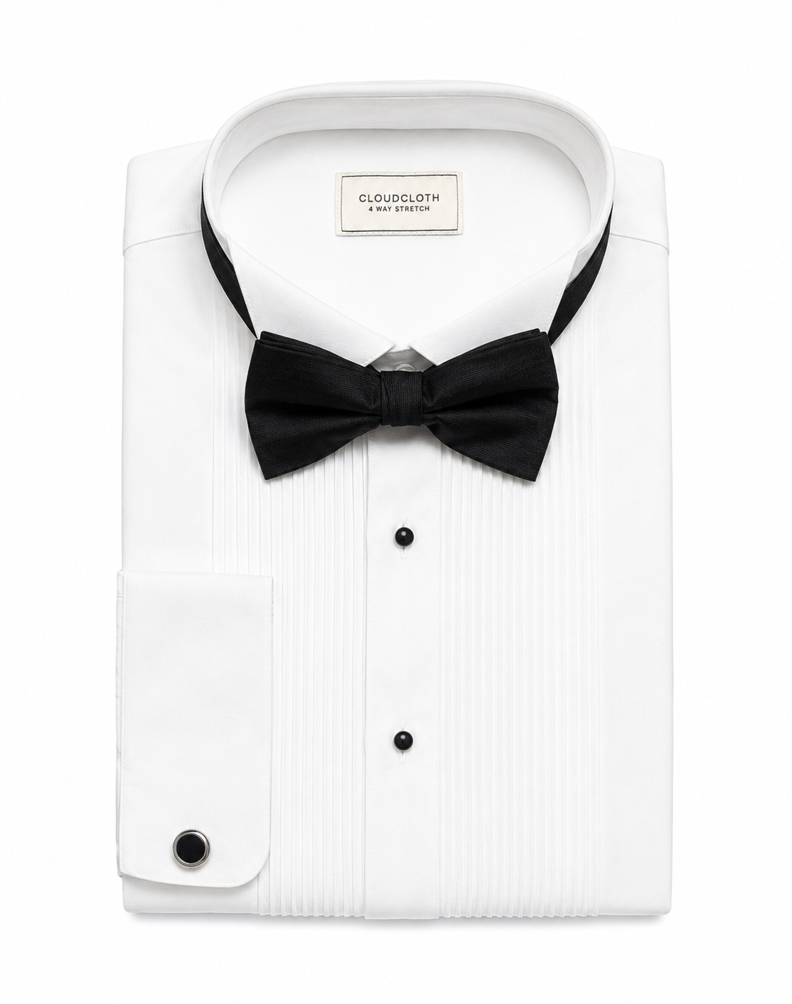 Men's Wingtip Tuxedo Shirt with Black Bow Tie