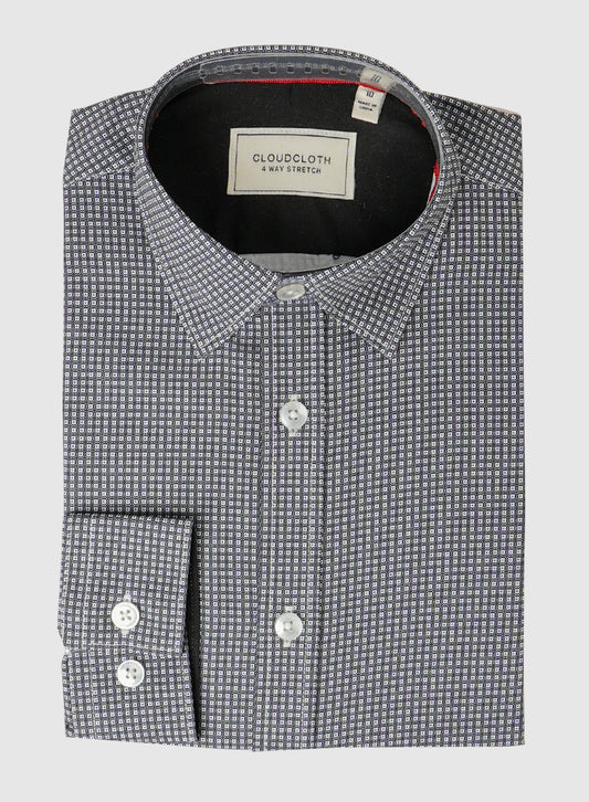 MSH9925 - Men's 4 Way Stretch Geo Print Shirt