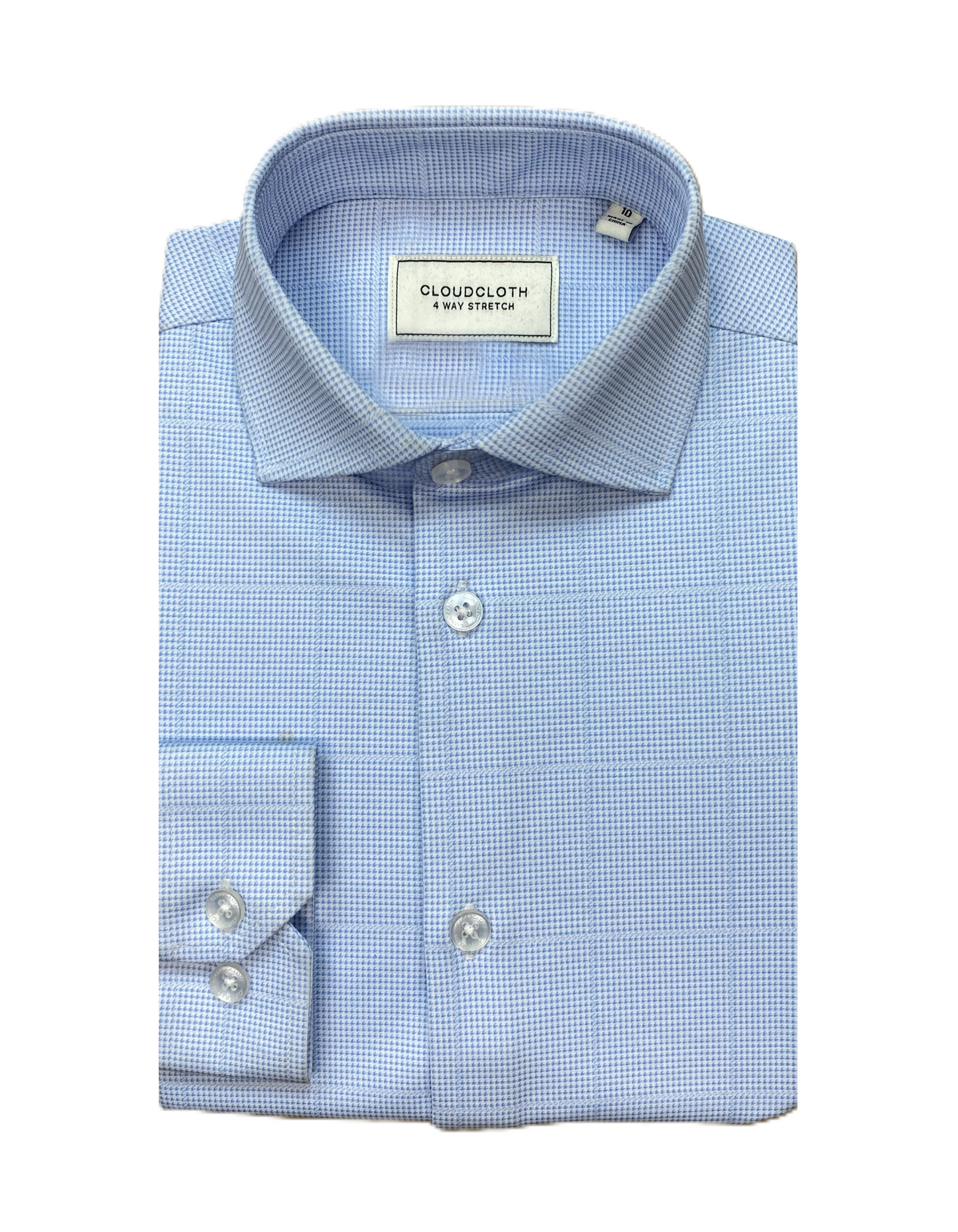 MSH9942 - Men's Light Blue Stretch Dress Shirt