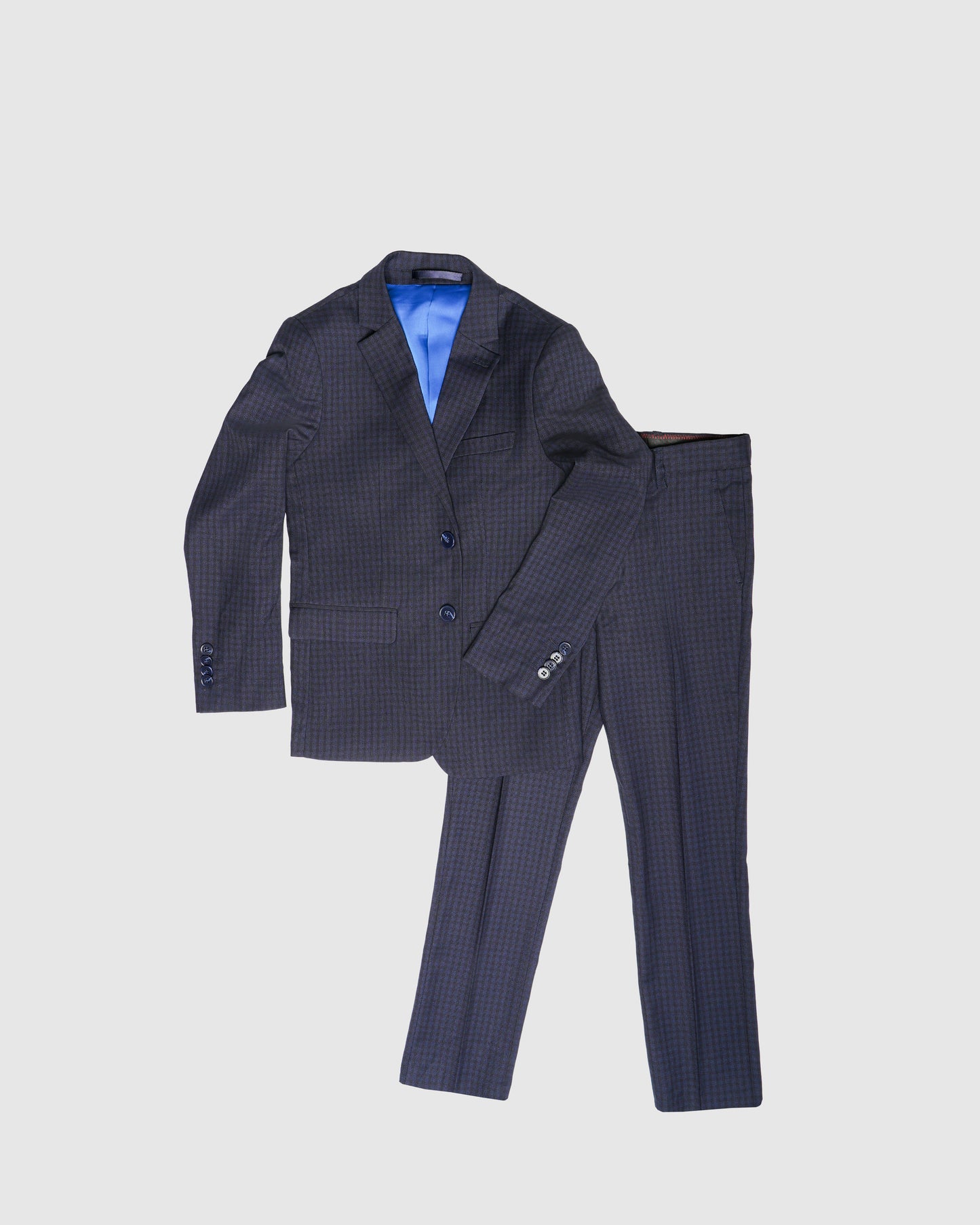 ST2774 - Boy's Textured Gingham 2PC Suit