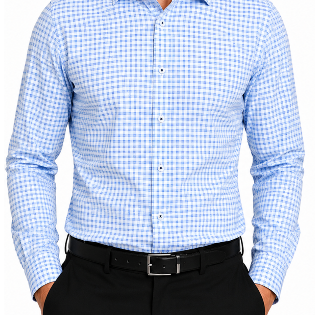 MSH9938 - Men's Blue Check Formal Shirt