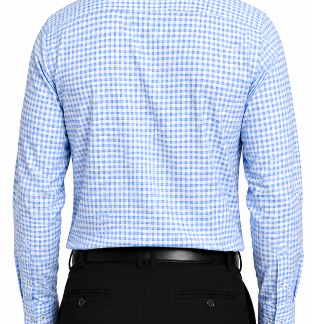 MSH9938 - Men's Blue Check Formal Shirt