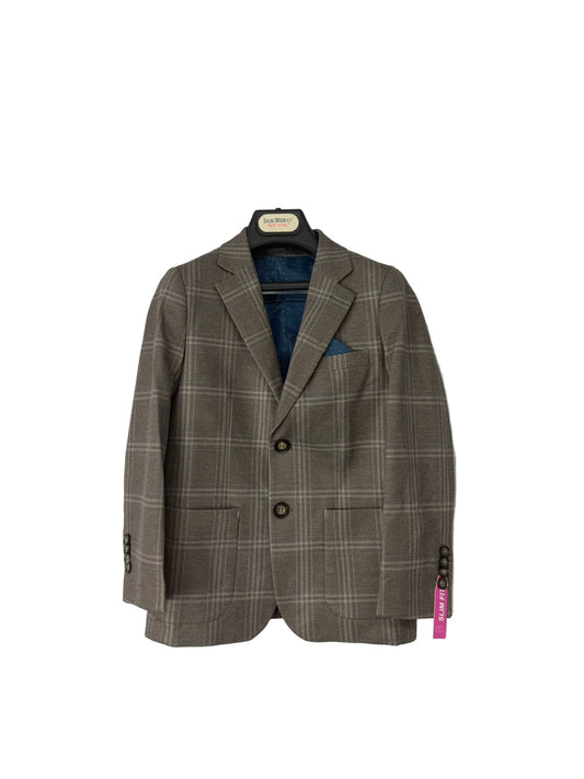 Classic Plaid Boys Suit in Tan